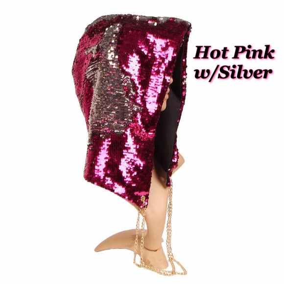 Festival Color Changing Reversible Sequin Hood - Picture 7 of 8